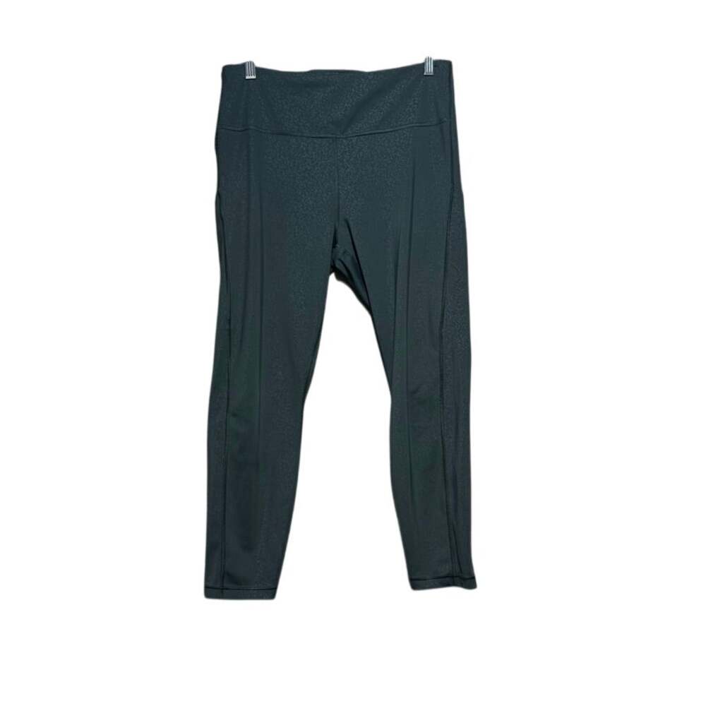 Athleta Ultimate Stash Pocket Embossed 7/8 Womens Large Green Leggings